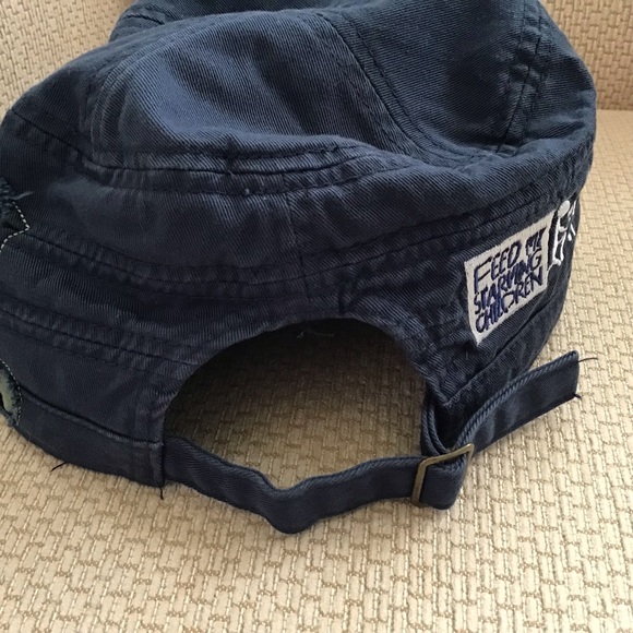 THINK GLOBALLY Appliqué Faded Black Denim Hat - Picture 8 of 8